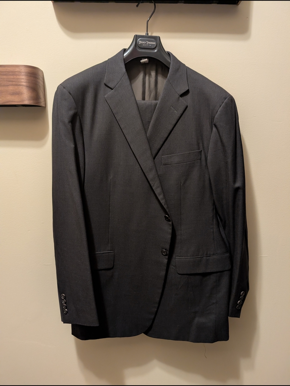 Hickey Freeman Men's Dark Charcoal Two-Button Suit Jacket